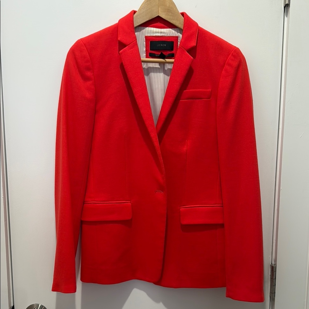 J. Crew Red Blazer Modern Fit Structured Jacket